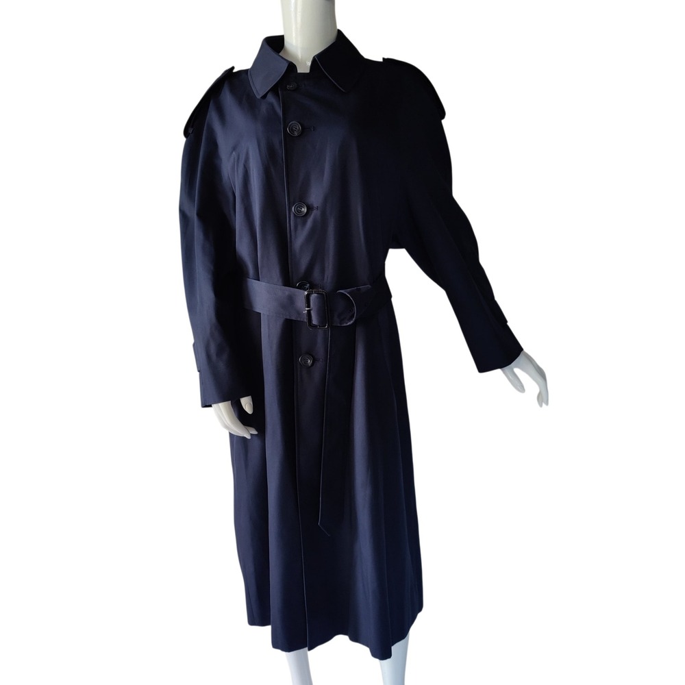 Vintage Aquascutum Aqua 5 Trench Coat Navy Mens 38 Heritage Made in Canada